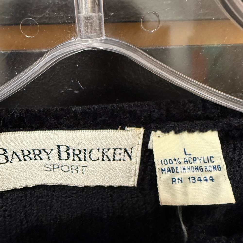 Barry Bricken Sport Black Chenille Sweater – Vintage – Size L - Picture 2 of 3
